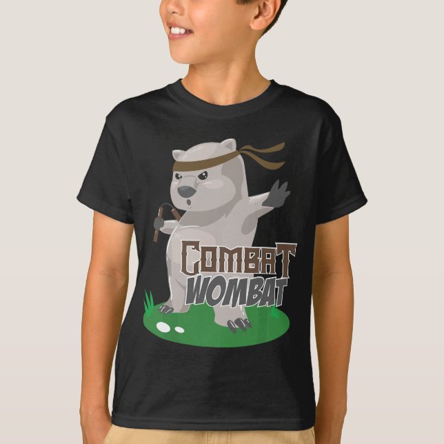 Combat Wombat - Funny Karate Wombat Martial Artist T-Shirt (Vorderseite)