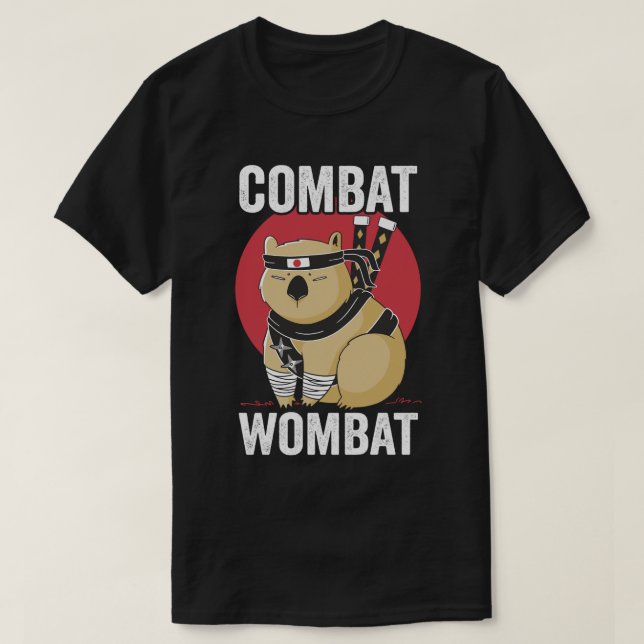 Combat Wombat Funny T-Shirt (Design vorne)