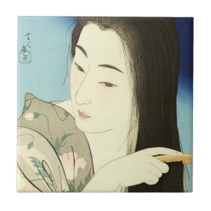 Combing ihre Haare (schöne asiatische Frau) (Koton Fliese