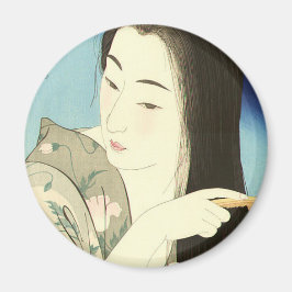 Combing ihre Haare (schöne asiatische Frau) (Koton Magnet