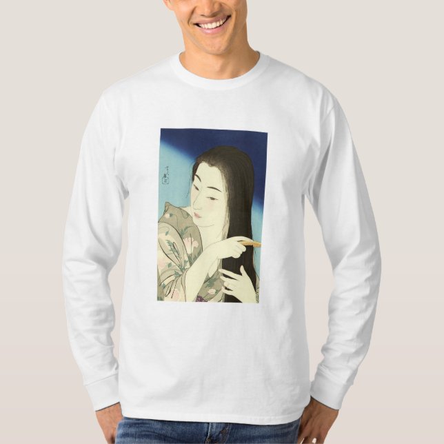 Combing ihre Haare (schöne asiatische Frau) (Koton T-Shirt (Vorderseite)