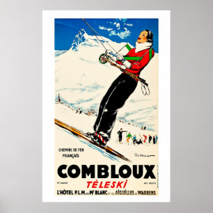 Combloux, Chemins de Fer Francias, Ski-Plakat Poster