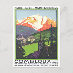 Combloux Frankreich Vintage-Reise Postkarte