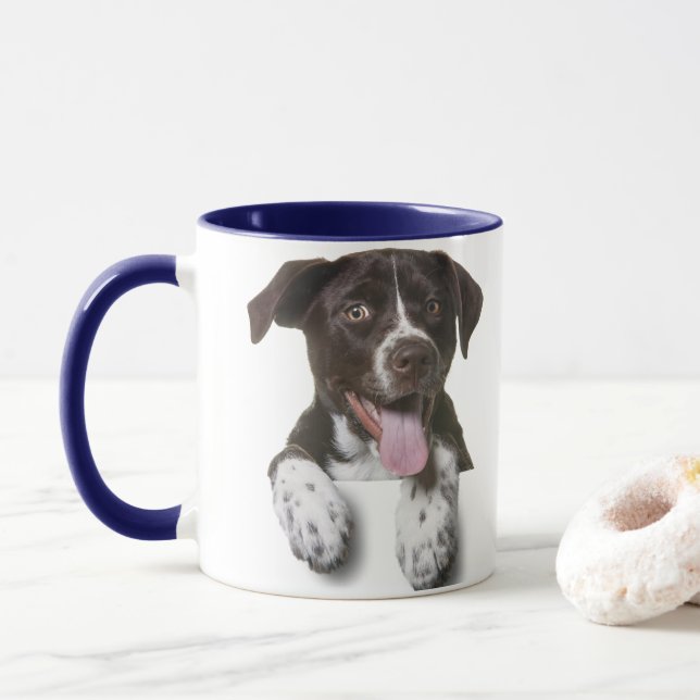 Combo-Kaffee-Tasse, Hund-Foto Tasse (Mit Donut)