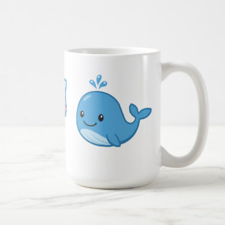 Combo Kawaii Anime, Süßer Blauer Wal und Octo-Vibe Kaffeetasse