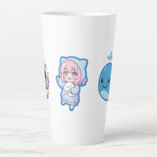 Combo Kawaii Anime, Süßer Blauer Wal und Octo-Vibe Milchtasse