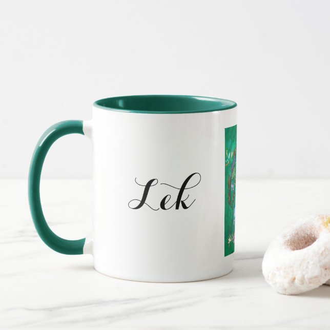 Combo mugg "Mugg Lek ha roligt" Tasse (Mit Donut)