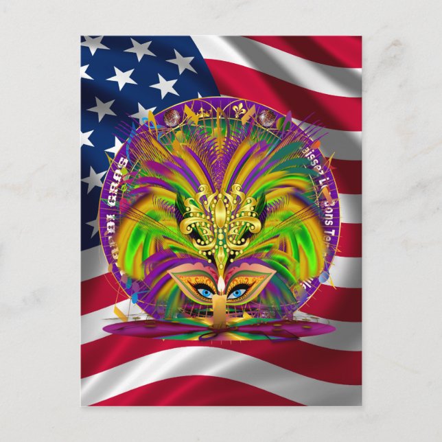 Combo-Pack für Karneval-Party aus 3 Designs Einladungspostkarte (Vorderseite)