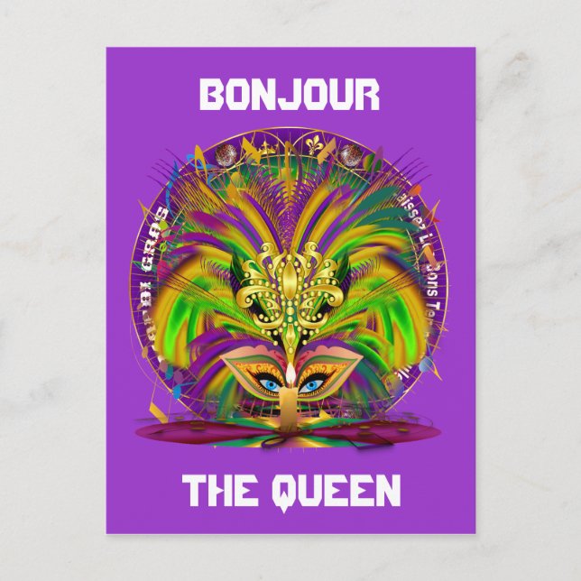 Combo-Pack für Karneval-Party aus 3 Designs Einladungspostkarte (Vorderseite)