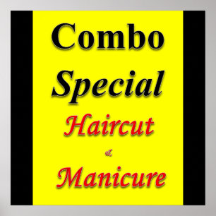 Combo Special Manicure & Haircut Sale Poster Matte