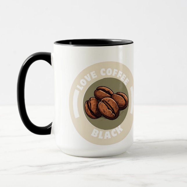 Combo-Tasse, 15 oz, Liebe Kaffeepause Schwarz Tasse (Links)