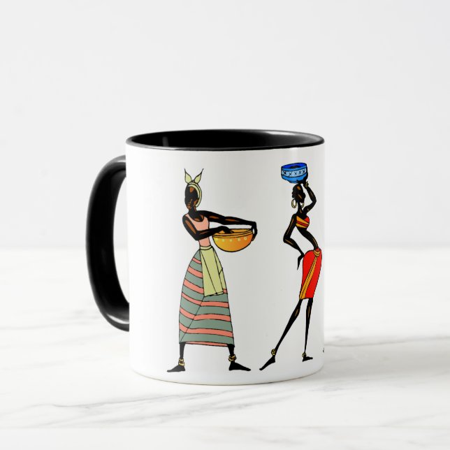 Combo-Tasse Afrikanischer Frauen, 11 oz Tasse (Vorderseite Links)