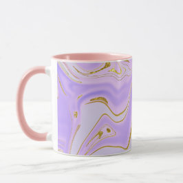 Combo-Tasse: Elegante lila- und Goldakzente Tasse