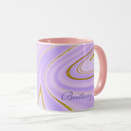 Combo-Tasse: Elegante lila- und Goldakzente Tasse