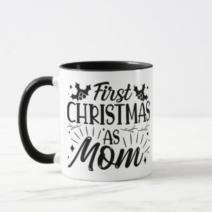 Combo-Tasse - Erste Weihnachten als Mama, Schwarz, Tasse
