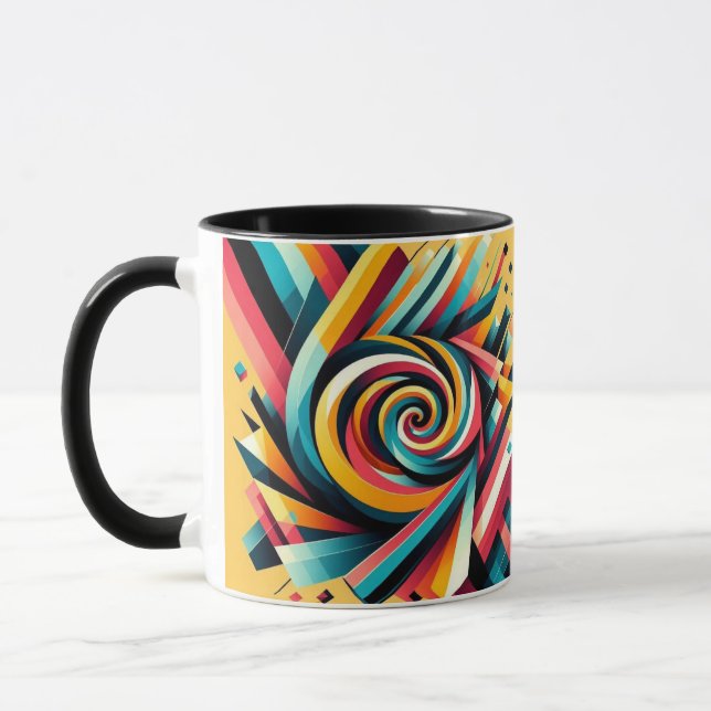Combo-Tasse - Farbiges spiralgeometrisches Design Tasse (Links)