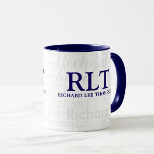 Combo-Tasse für Navy Blue Monogram mit Name Tasse