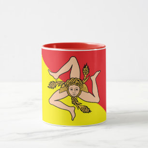 Combo-Tasse mit der Flagge Siziliens, Italien Tasse