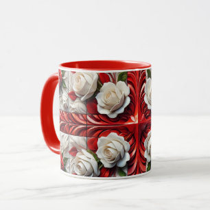 Combo-Tasse mit Englisch-Rose-Design Tasse