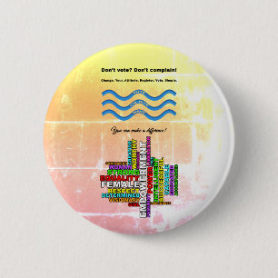 Combo Vote Blue Strong Women Word Cloud Button