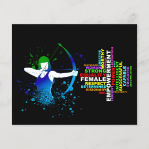 Combo weibliche Bogenschützin; Starke Frauen; Blau Flyer
