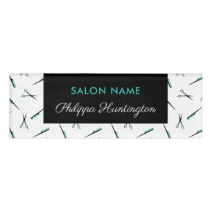 Combs & Scissors Pattern - Haarstil - Name hinzufü Namenschild