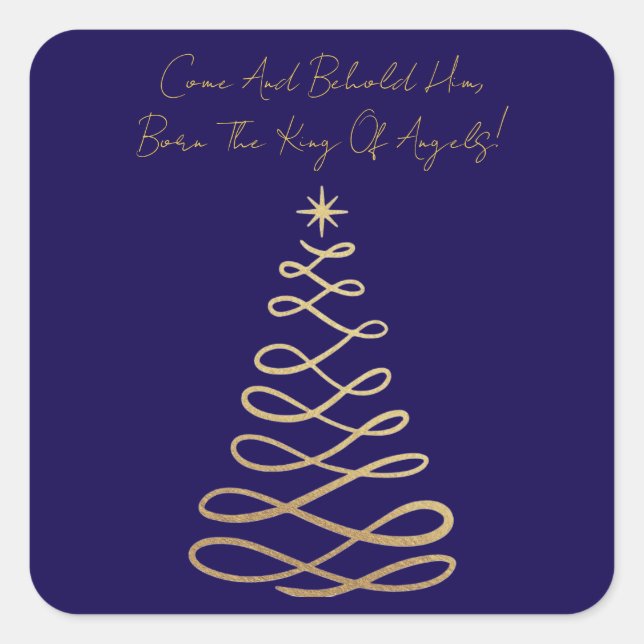 Come And Behold Him | Christmas Square Stickers (Vorderseite)
