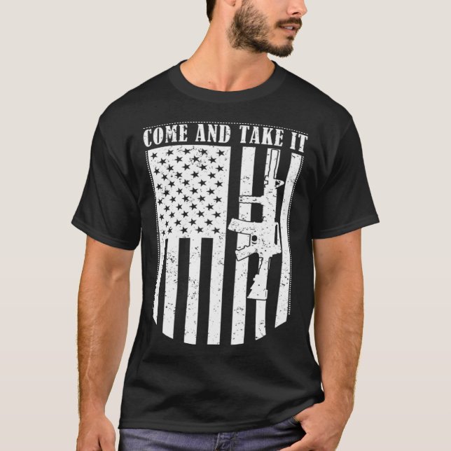 Come And Take it US Flag Distressed T-Shirt (Vorderseite)