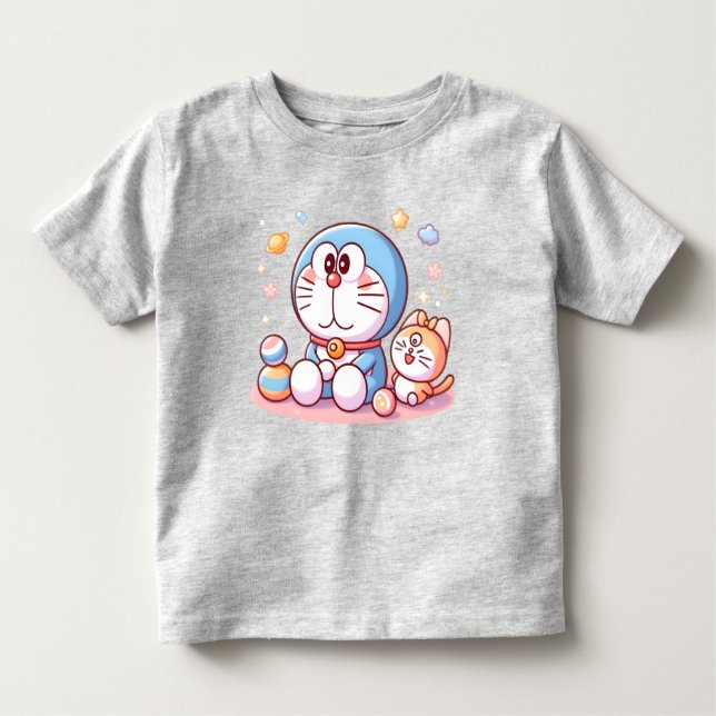 Come Come Cat And Doraemon Kleinkind T-shirt (Vorderseite)