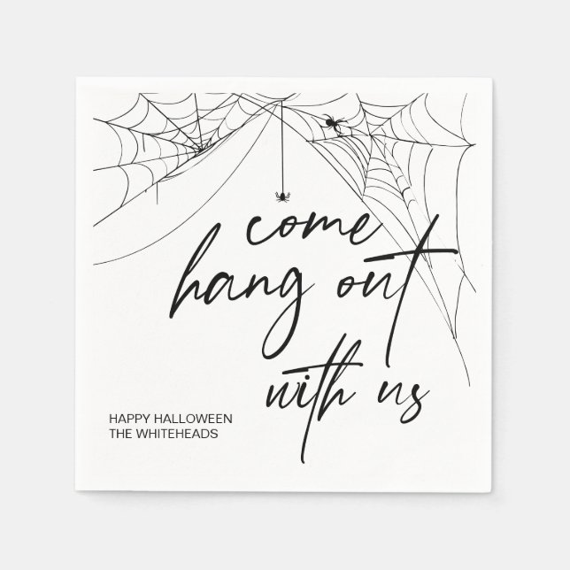 Come Hang mit uns Halloween-Party Napkins Serviette (Vorderseite)
