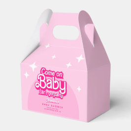 Come On Baby Let's Go Party pink Baby Shower Geschenkschachtel