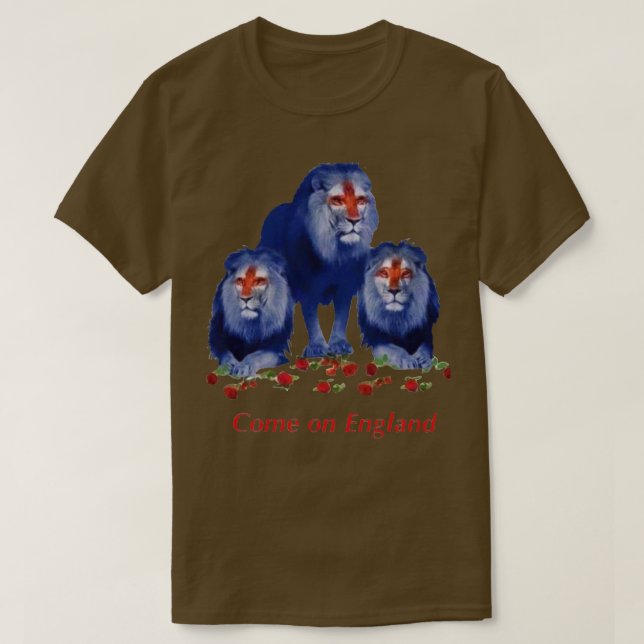 Come on England 3 Löwen T-Shirt (Design vorne)