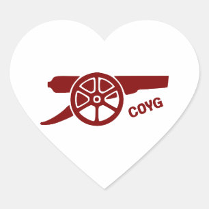 Come On You Gunners COYG Herz-Aufkleber