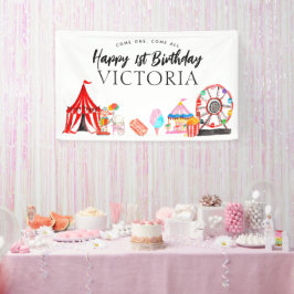 Come One All Carnival Circus Show Kids Birthday Banner