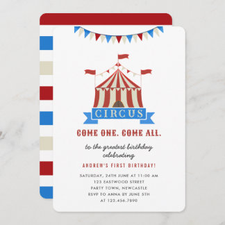 Come one Come All Circus Kindergeburtstag Party Einladung