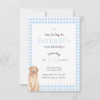 Come Sit Stay Birthday Invitation Einladung