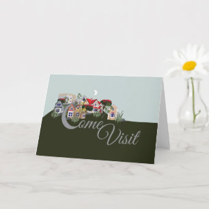 'Come Visit' Folded Greeting Card Karte