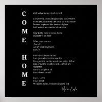 Come Zuhause Soul Inspiration Gedicht Wall Art Pos