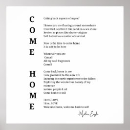 Come Zuhause Soul Inspiration Gedicht Wall Art Poster