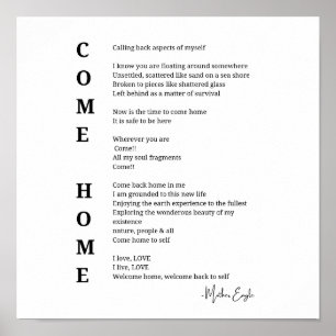 Come Zuhause Soul Inspiration Gedicht Wall Art Poster