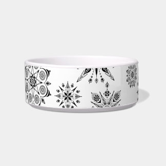 Comedero de cerámica para mascotas con mandalas napf