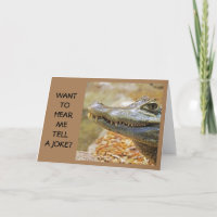 "COMEDIC CROCODILE" SAGT IHNEN FREUNDLICHEN GEBURT