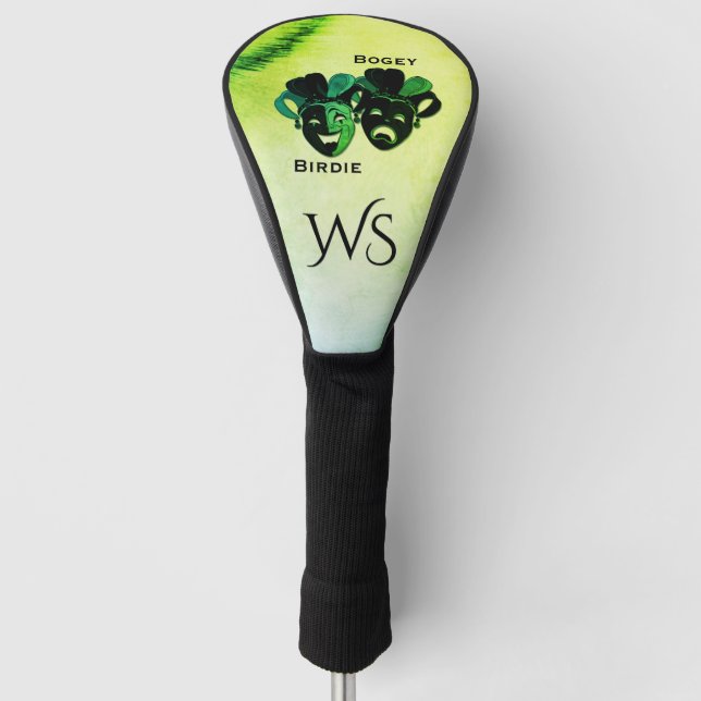 Comedy and Tragedy Theater Design Green Golf Headcover (Vorderseite)