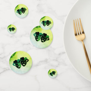 Comedy and Tragedy Theater Design Green Konfetti