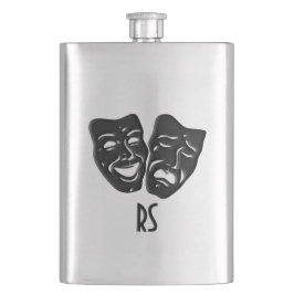 Comedy and Tragedy Theater Monogram Flachmann