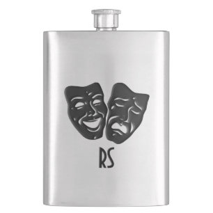 Comedy and Tragedy Theater Monogram Flachmann