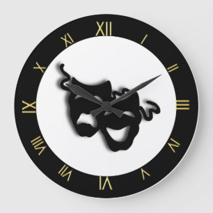 Comedy and Tragedy Unique Theater Wall Clock Große Wanduhr