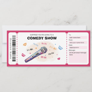 Comedy Show Geschenkgutschein, Stand Up Comedy Tic Einladung