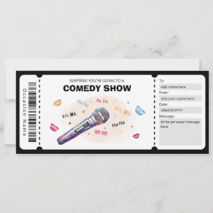 Comedy Show Geschenkgutschein, Stand Up Comedy Tic Einladung