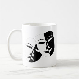 Comedy Tragedy Black and White Theater Maske Kaffeetasse